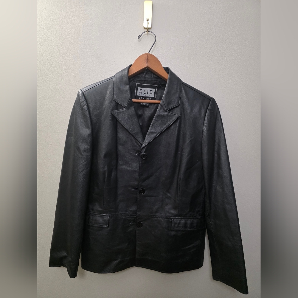 Clio Black Leather Jacket